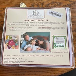 6 piece King size Luxclub Bamboo Sheets. Color - Periwinkle